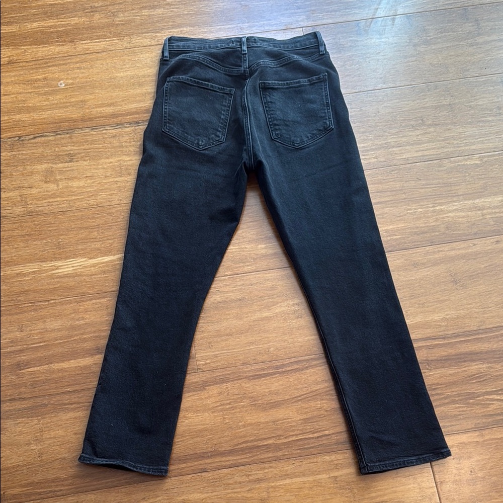 Black Agolde Riley Crop Jeans - Picture 5 of 7